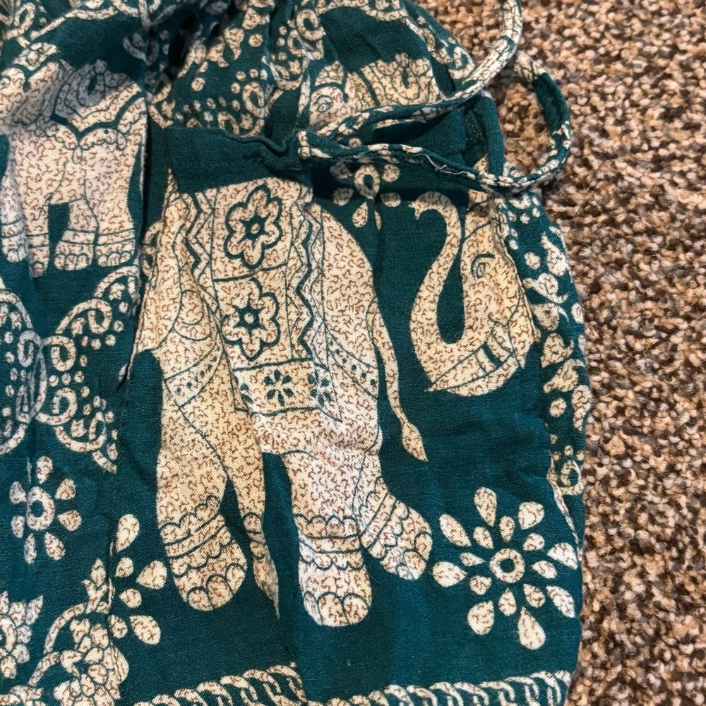 Elephant Print Women’s Harem Pants Lounge Boho Chic Global Traveler Indie Sz Med - Picture 4 of 8